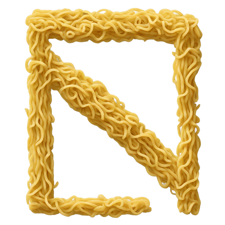 genmoji: Letter n made out of noodles