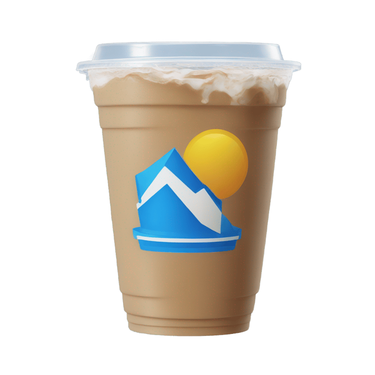 genmoji: Clear plastic cup of Dutch Bros Coffee