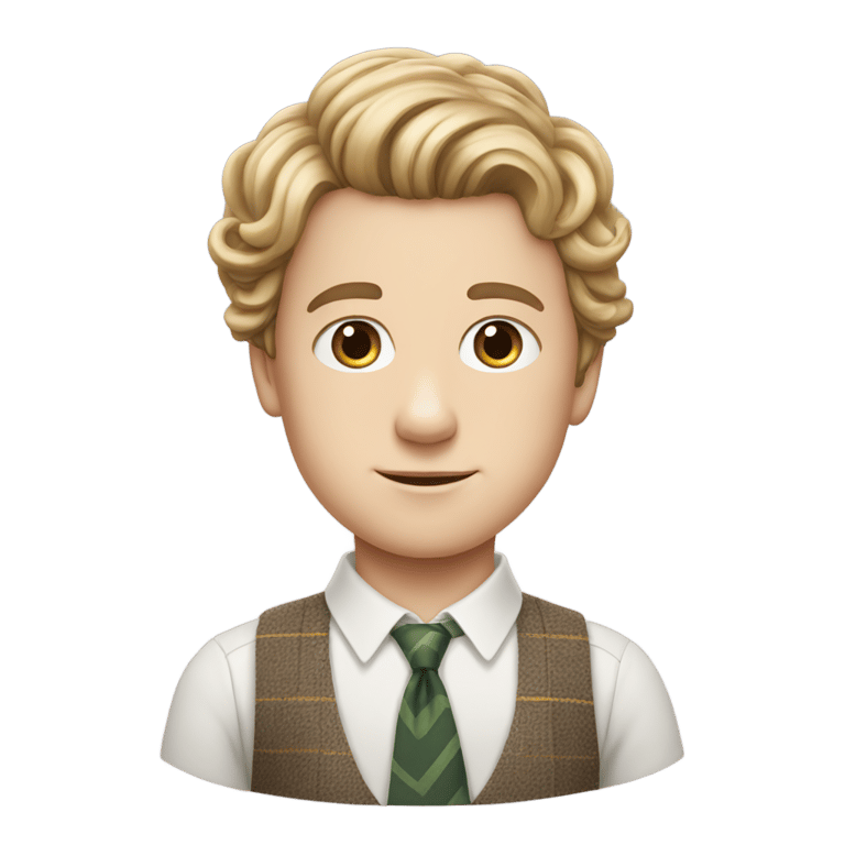 genmoji: Tall British child with hair that looks like Sheldon from Young Sheldon