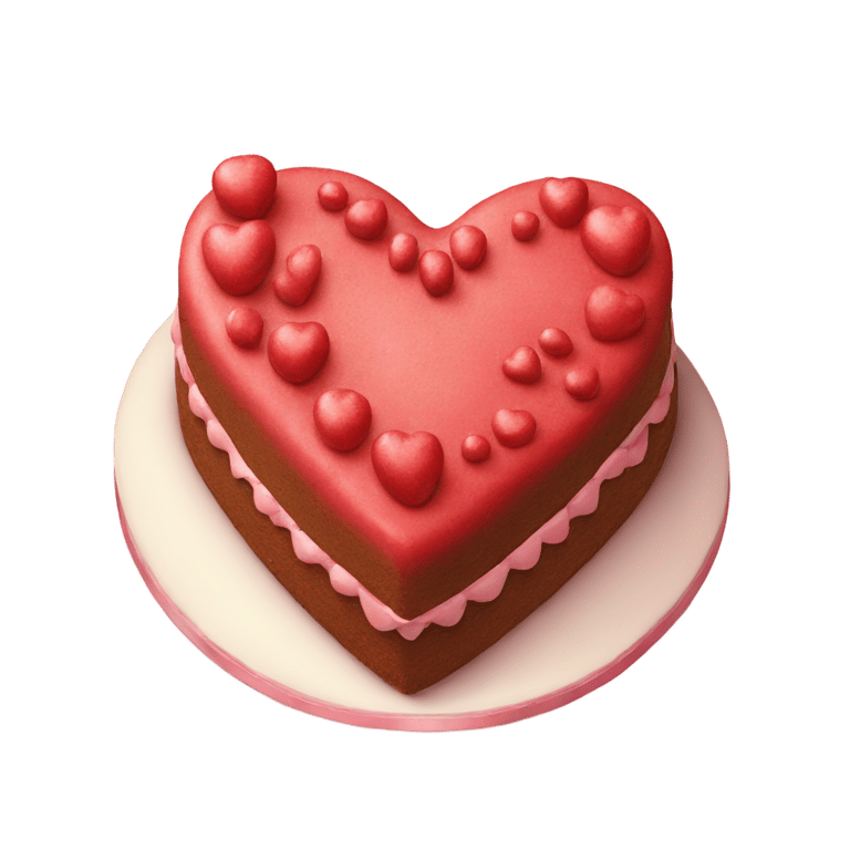 genmoji: A vintage heart-shaped cake