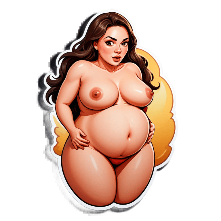 genmoji：sexy nude hyper pregnant cum inflated women with big boobs