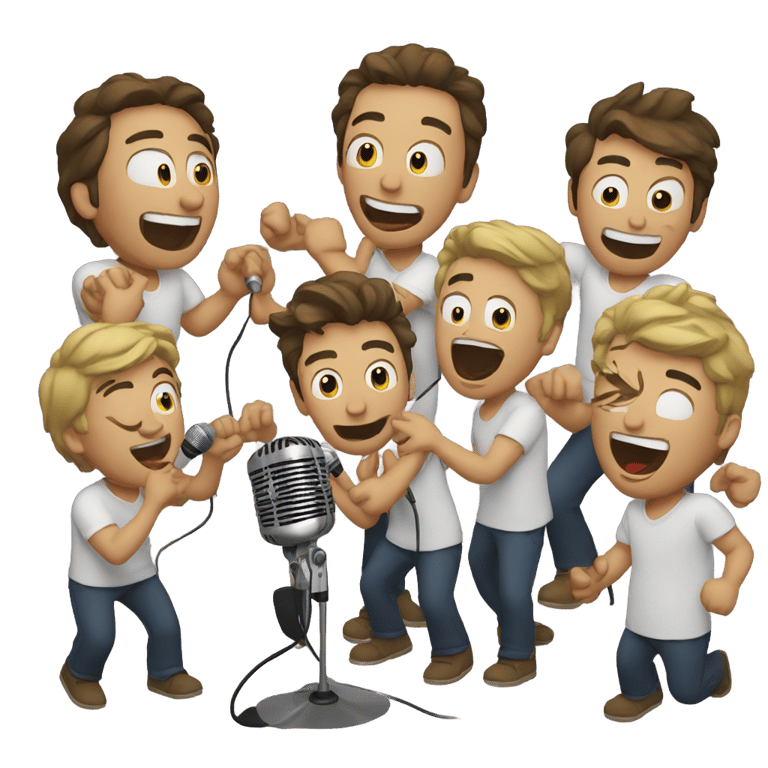 genmoji: Karaoke guys singing