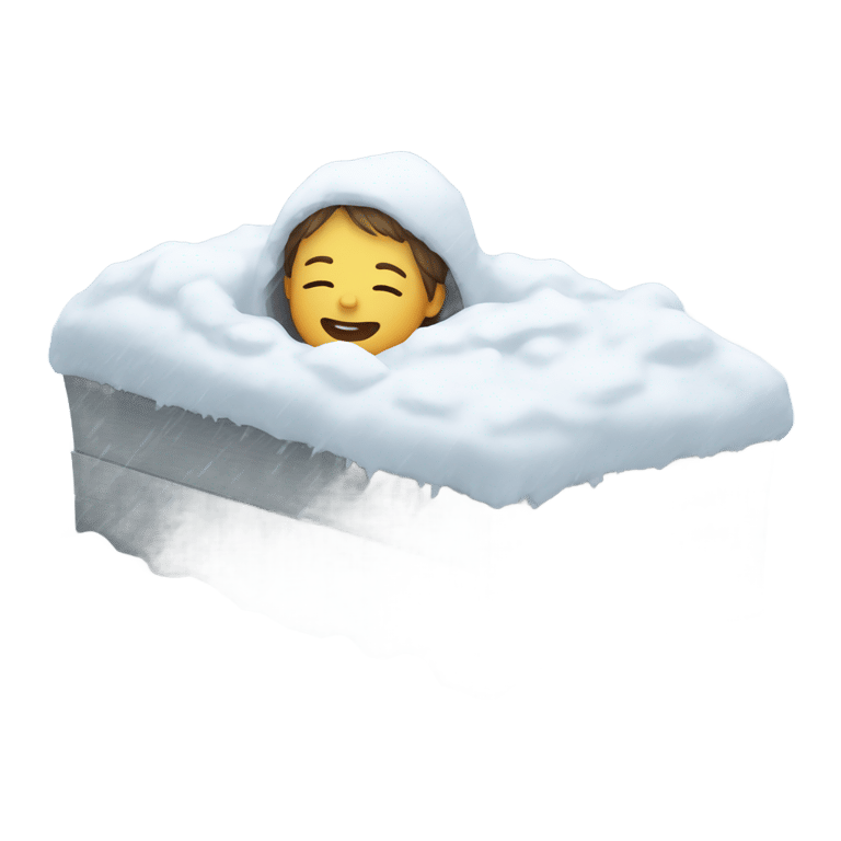 genmoji: Child being buried by heavy snow