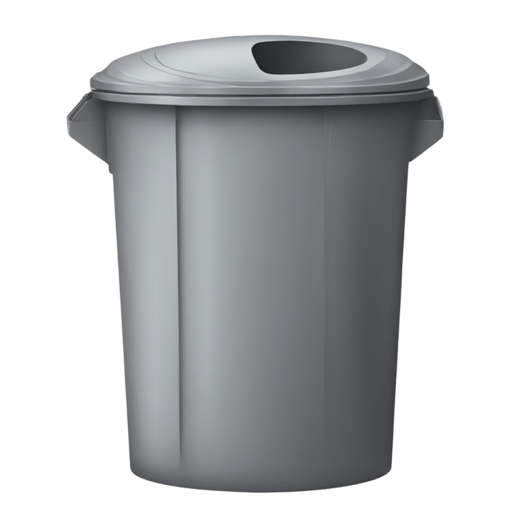 絵文字：A city garbage can open in profile. No lid