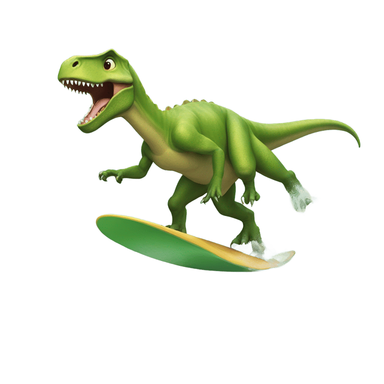 genmoji: Dinosaur surfing