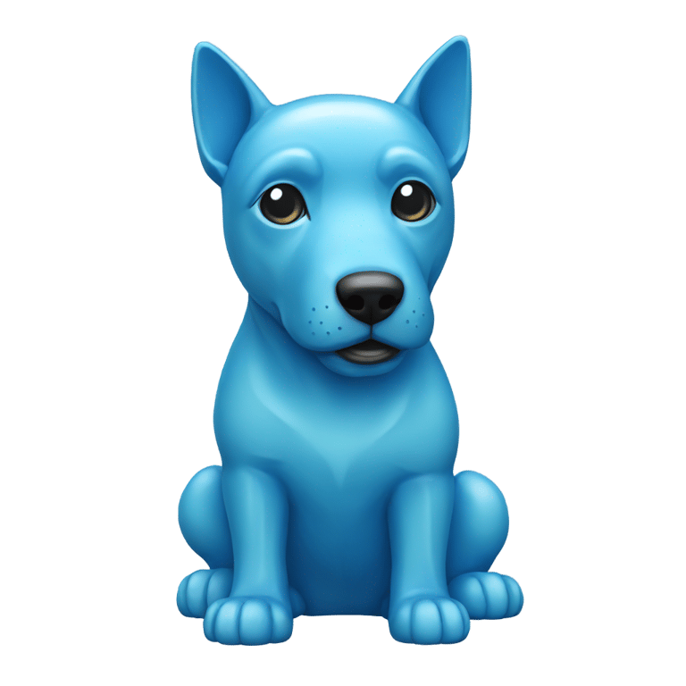 genmoji : Blue glass dog statue