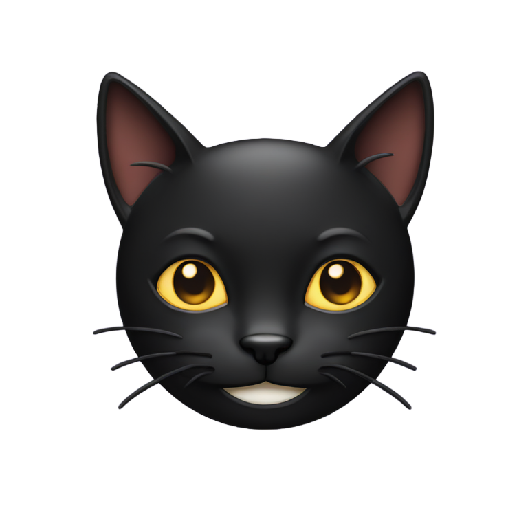 genmoji: Black Cat Face With Wry Smile