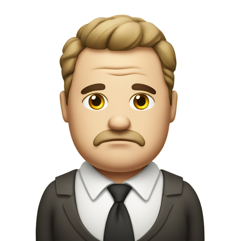 genmoji: A chubby grumpy german business man