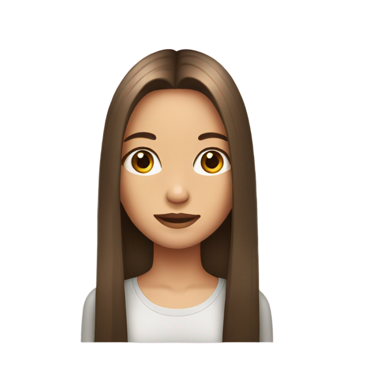 genmoji: Girl with long straight hair