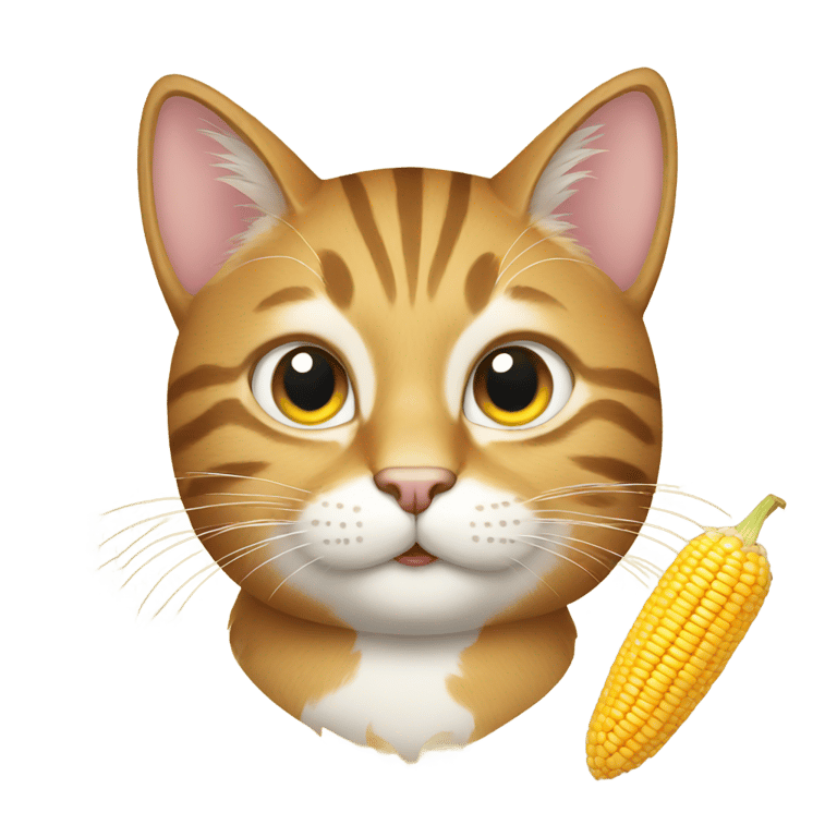 genmoji: cat with corn