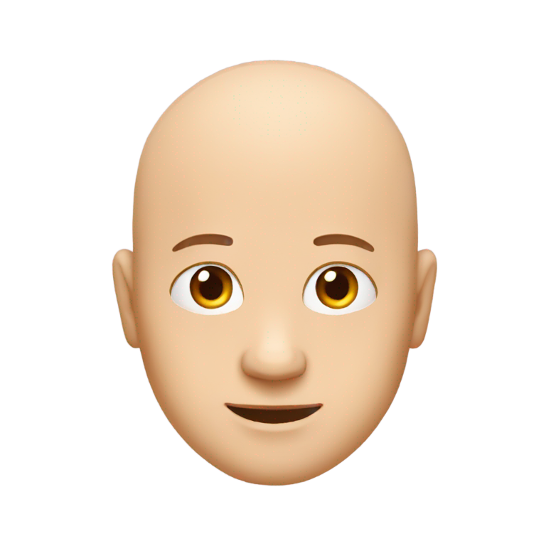 genmoji: bald man with head split vertically in two