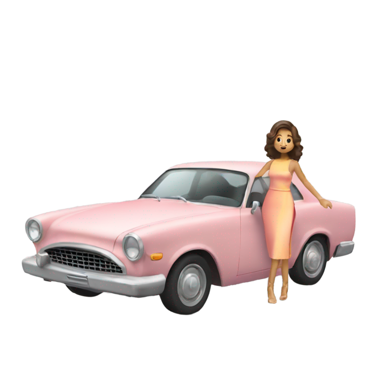 genmoji: Una paloma manejando un automovil