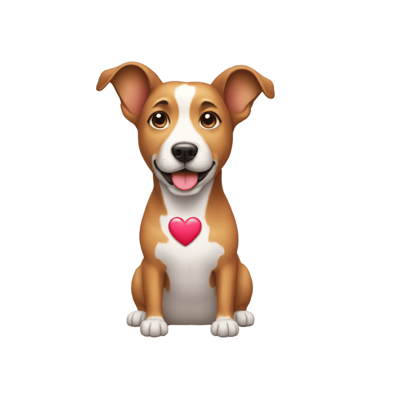 genmoji: Dog emoji with a heart around its head