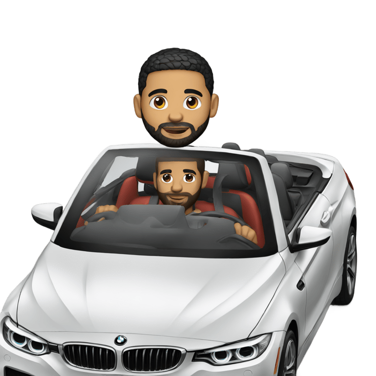 genmoji : Drake conduisant une BMW