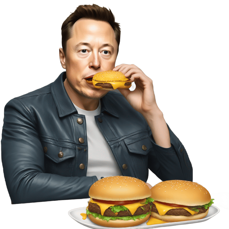 genmoji: Elon musk eating burger