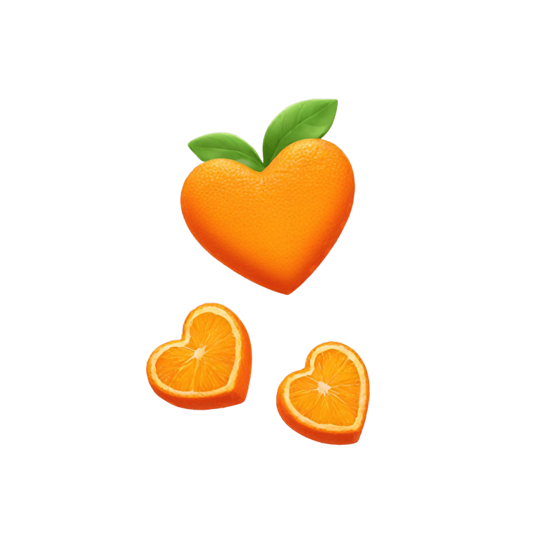 genmoji: A orange heart-shaped sugar candy