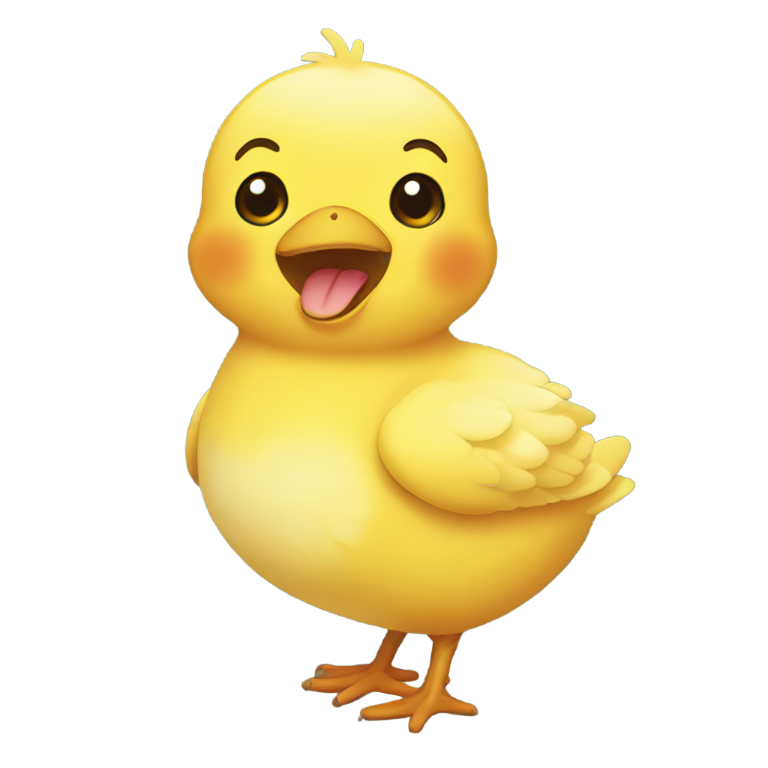 genmoji: A cute chick with close mouth