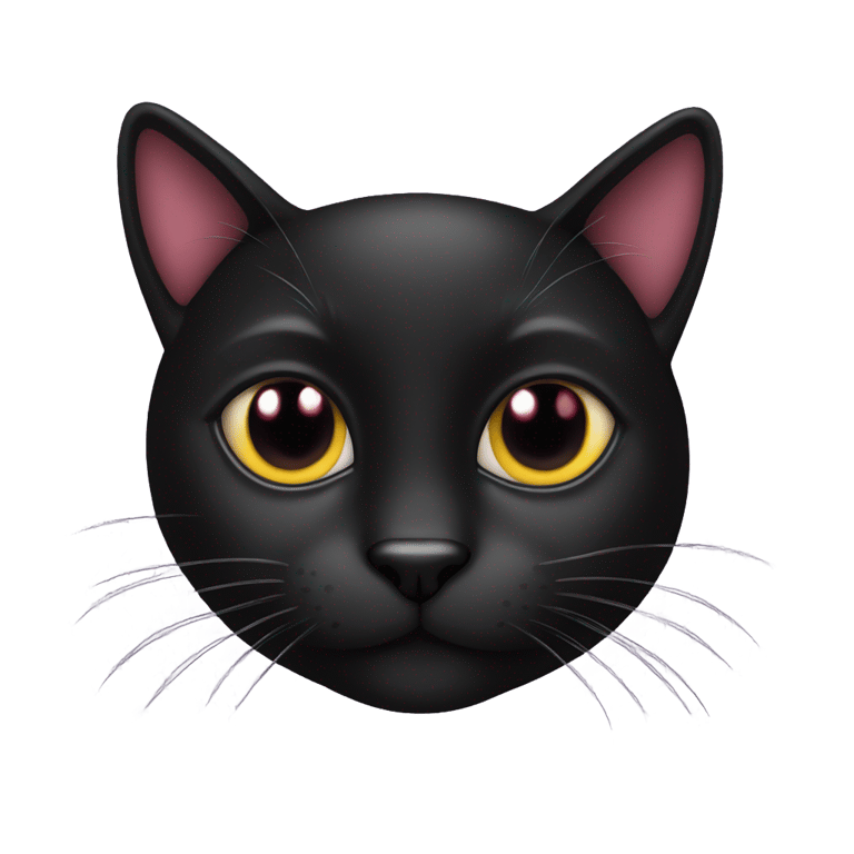 genmoji: A Black cat with hearts eyes