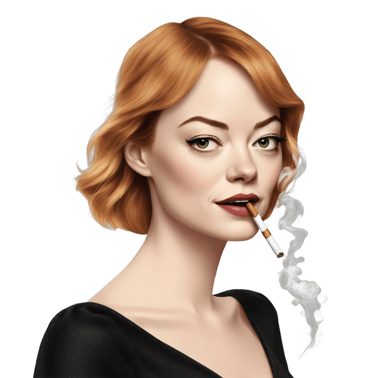 絵文字：emma stone smoking