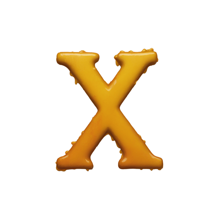 genmoji: Letter x made out of xanthic paint