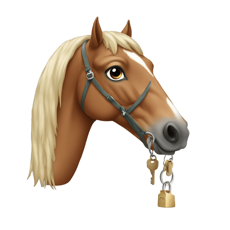 genmoji: Horse with key to its nose