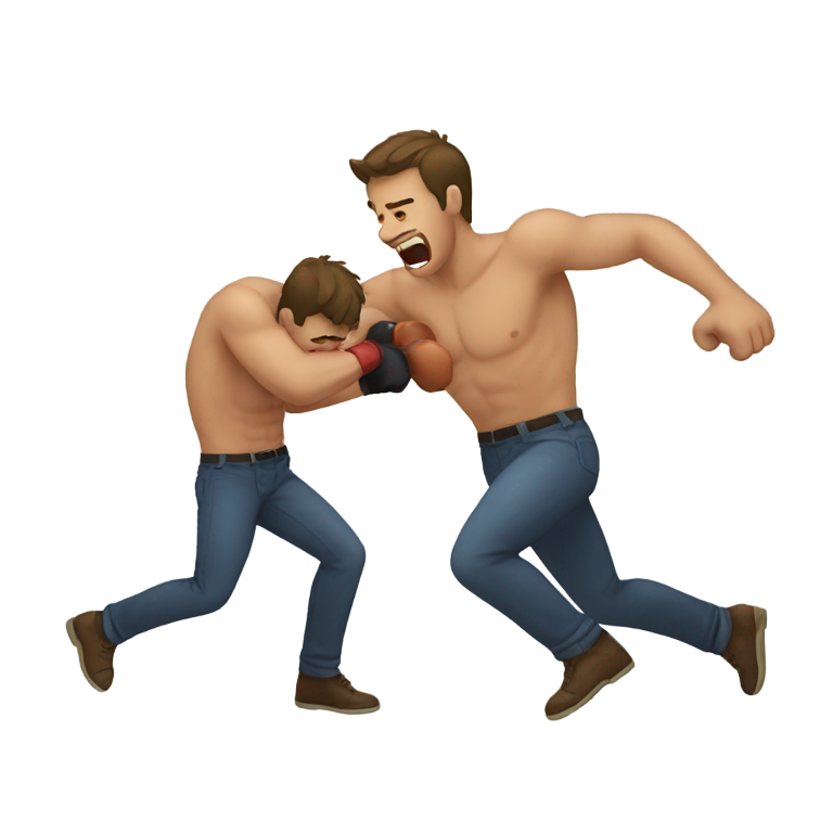 genmoji : Homme recevant un coup de poing dans l'estomac