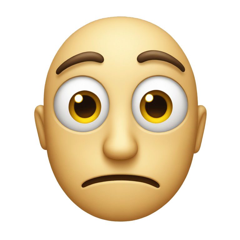 genmoji: A face that is looking suspiciously at you