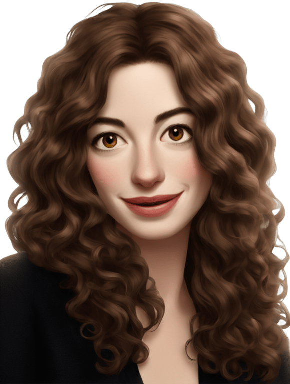 prompt: Anne Hathaway from the movie love and other drugs with wavy hair