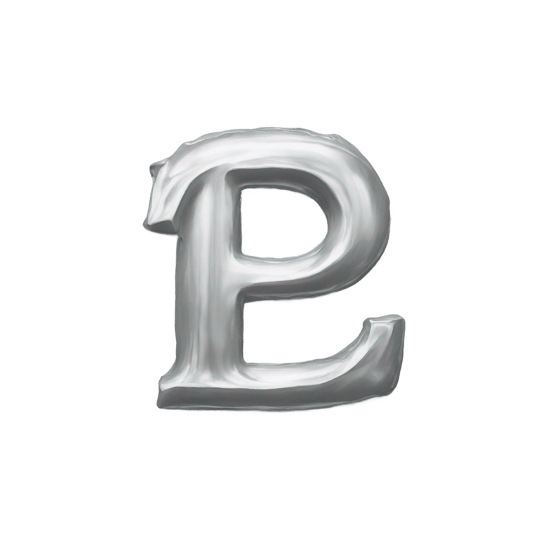 genmoji: Letter p made out of platinum paint