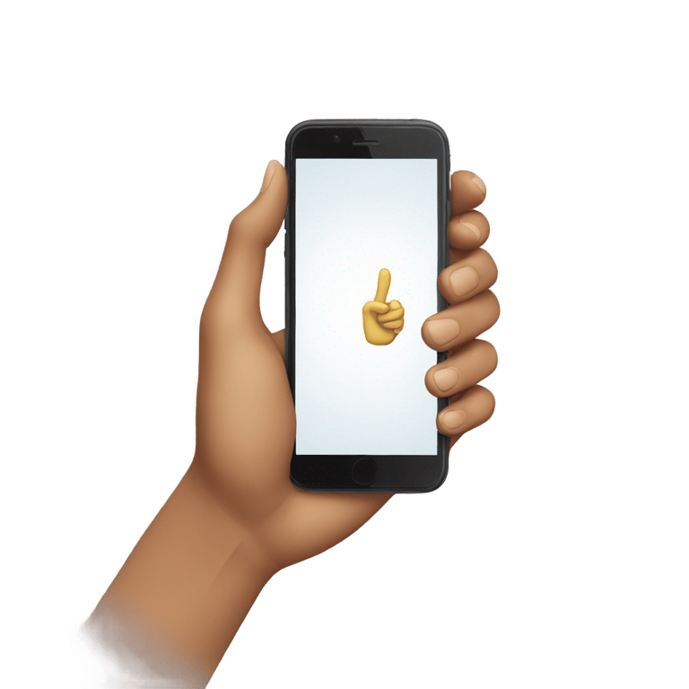 genmoji: One hand ready to keep a phone