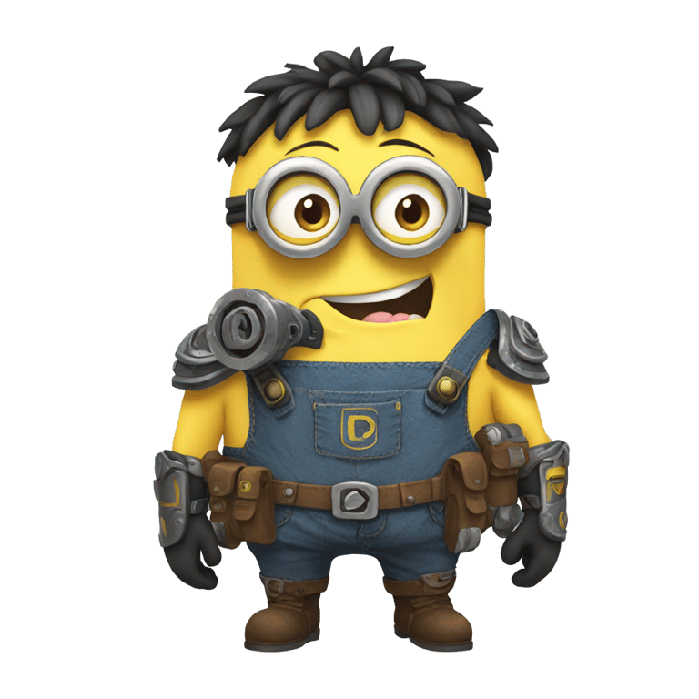 genmoji: strong and powerful minion and name zhenya