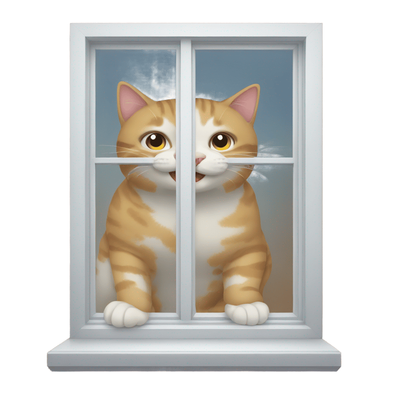 genmoji: cat in a window