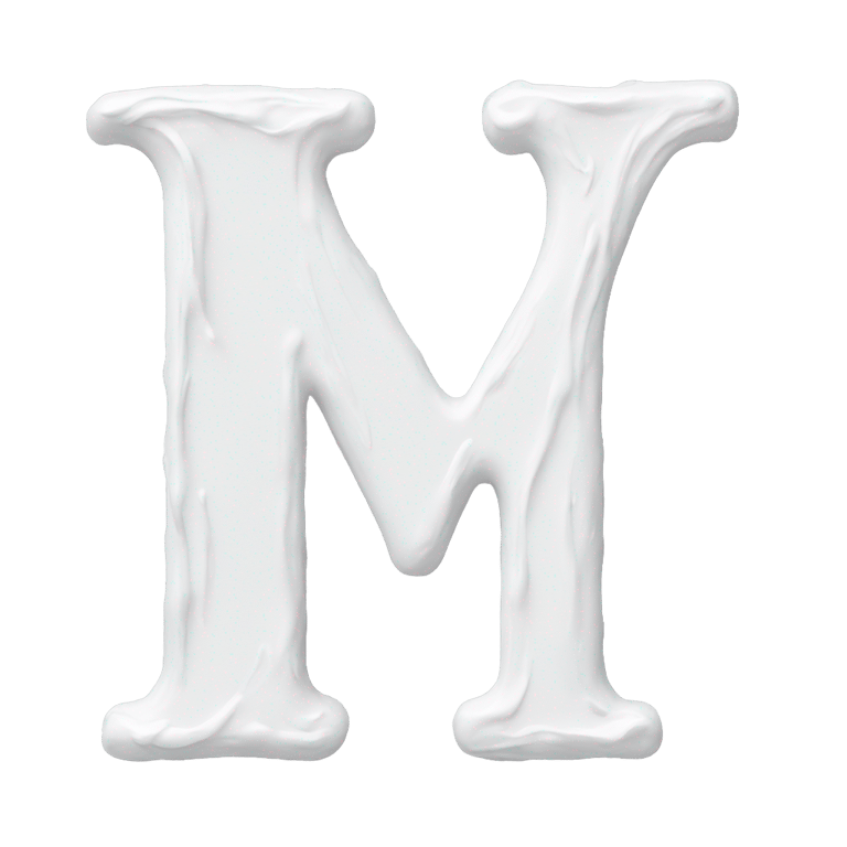 genmoji: Letter w made out of white paint