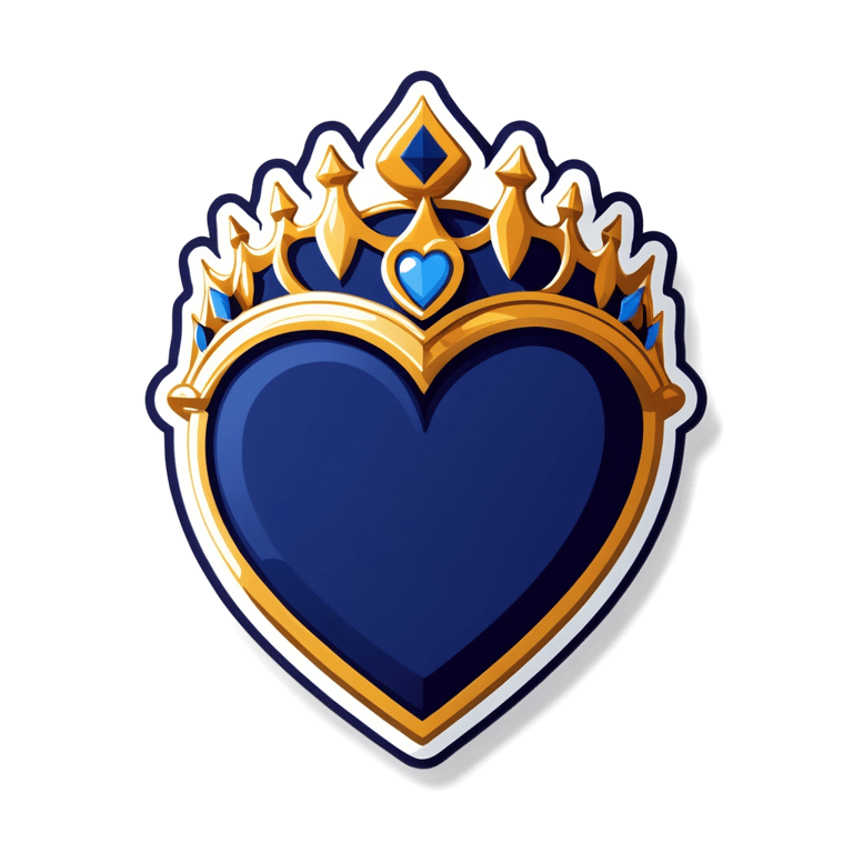 genmoji: Cœur bleu nuit avec couronne au-dessus sans rien autour