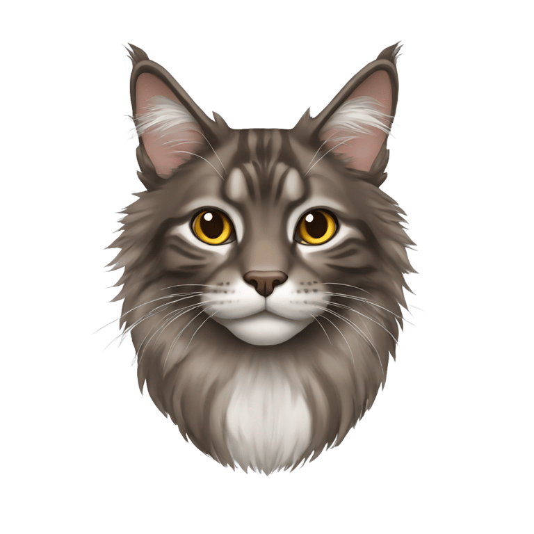 genmoji: Brown and gray russian mainecoon