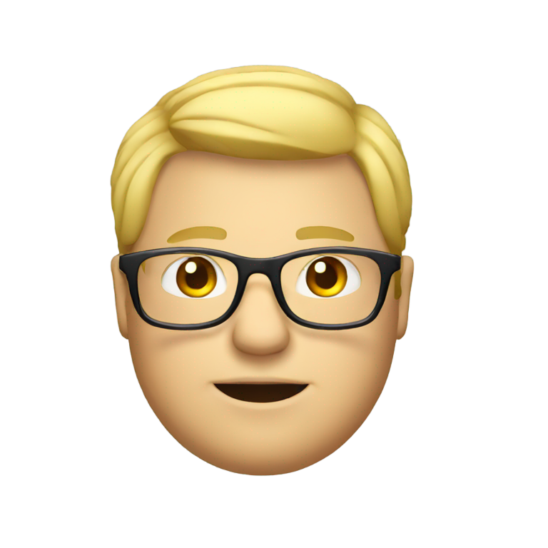 genmoji: Blonde fat guy in glasses