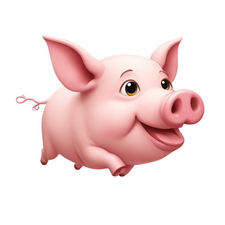 genmoji: a pig flying in the sky