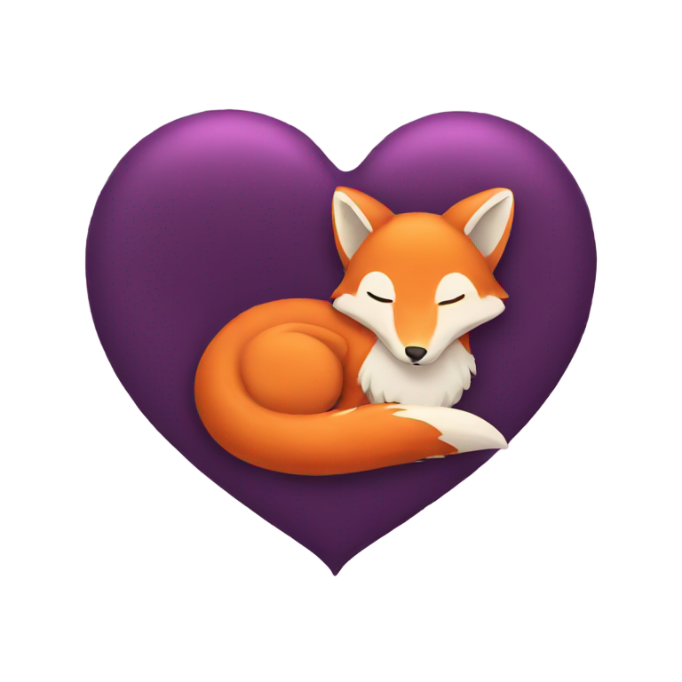 genmoji: Curled up Fox heart
