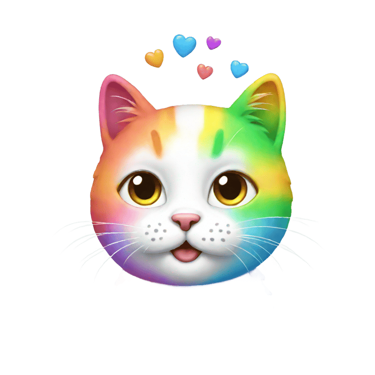 genmoji: rainbow simple cute cat