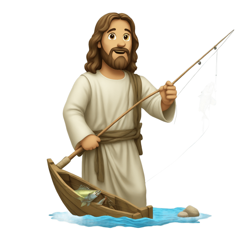 genmoji: jesus fishing