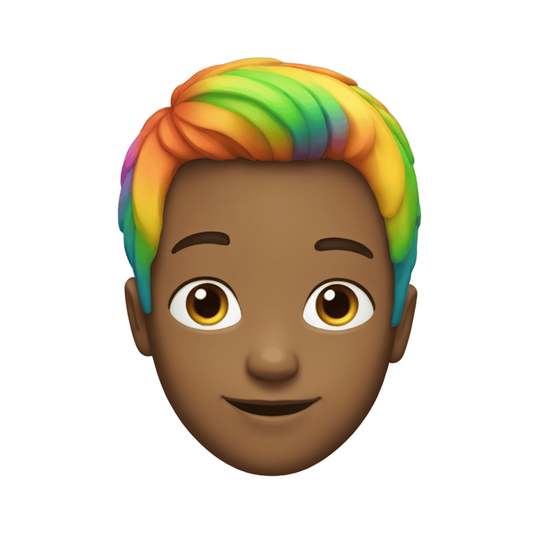 genmoji: A boy rainbow hair's