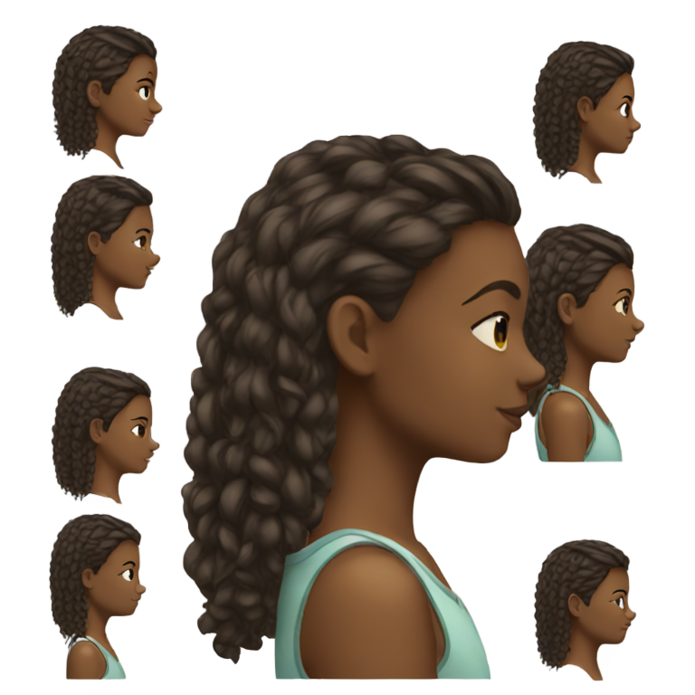genmoji: a girls side profile