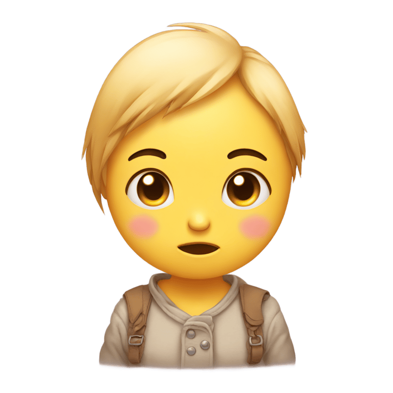 genmoji: A cute chick with sad face