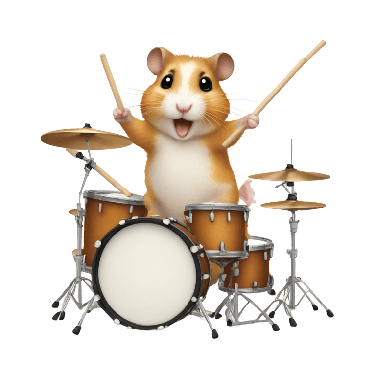 genmoji: Hamster playing drums