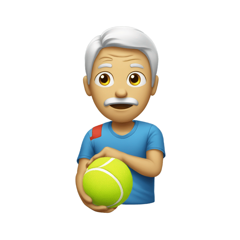 genmoji: A man eating a tennis ball