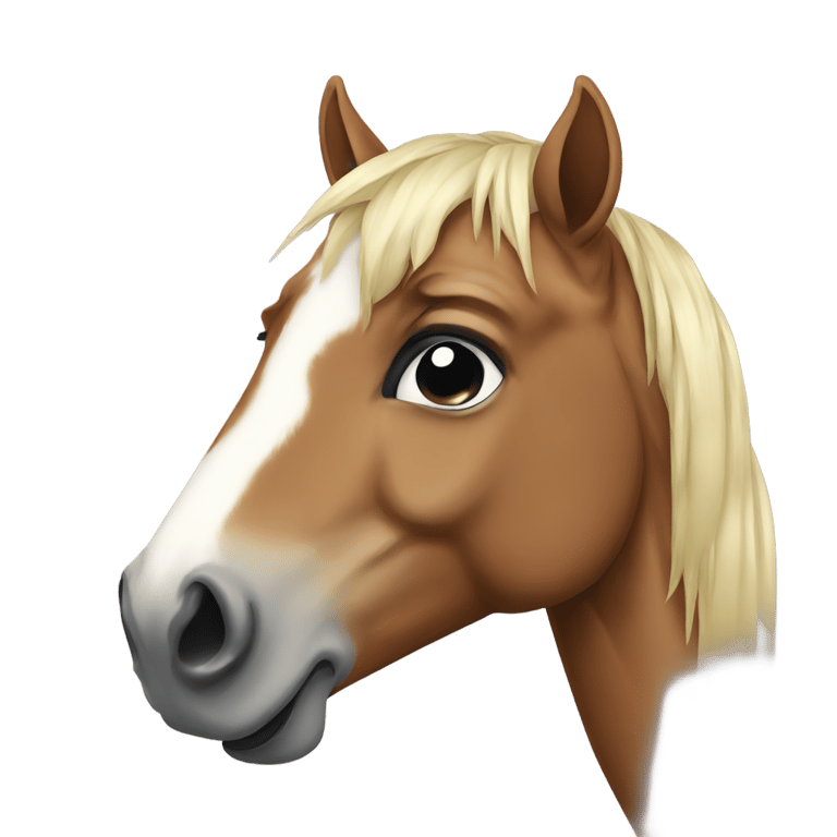 genmoji: A horse crying tears