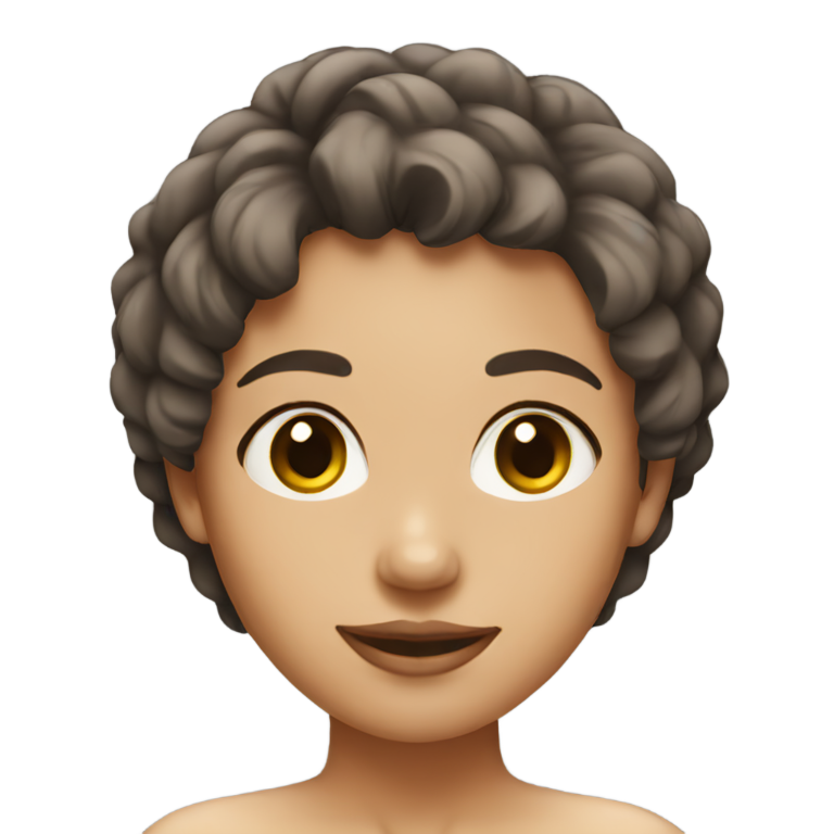 genmoji：裸体的短发可爱女性