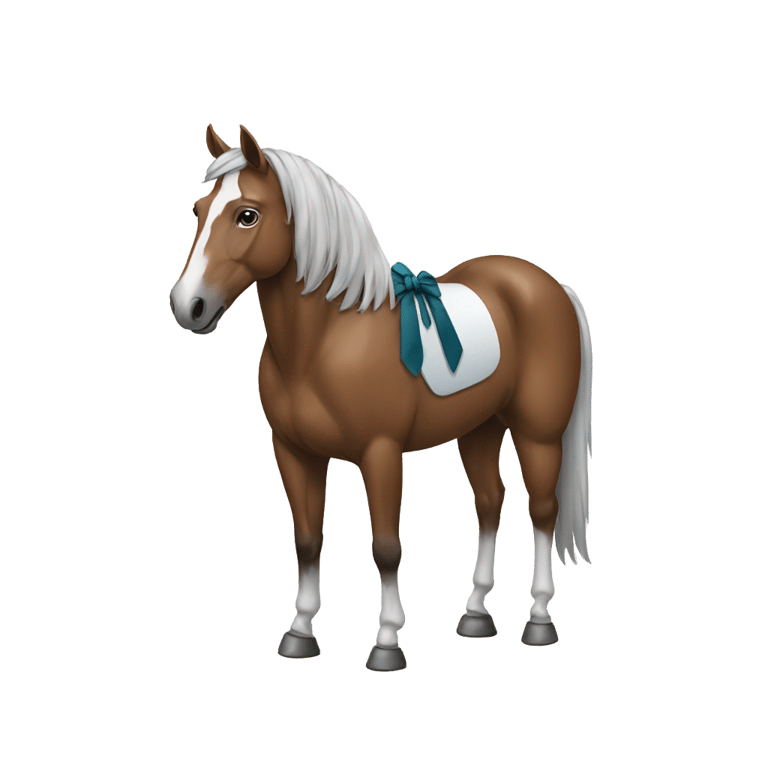 genmoji: a horse wearing a tie