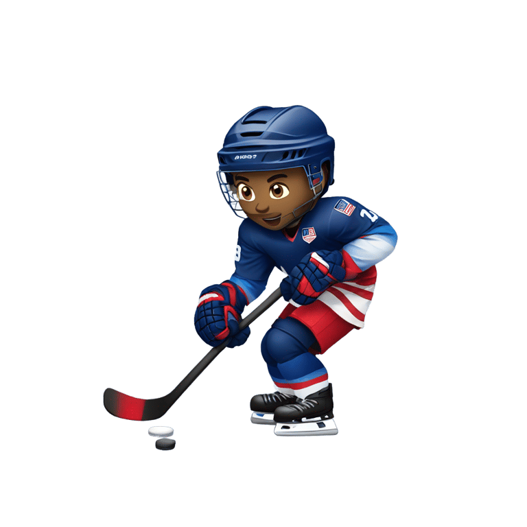 genmoji : Un joueur de hockey américain jouant au hockey