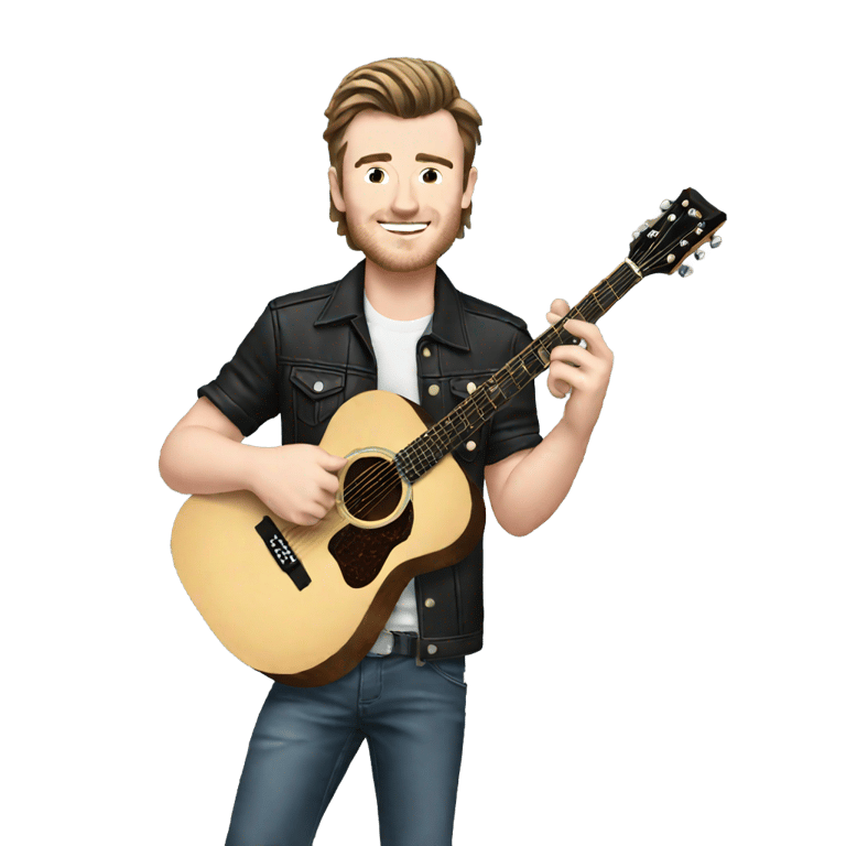 genmoji : Morgan Wallen tenant une guitare